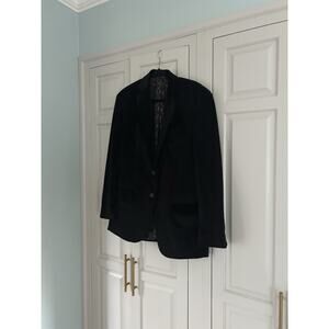 Ralph Lauren Chaps Men's Black Velvet Blazer Suit Jacket Size 40R